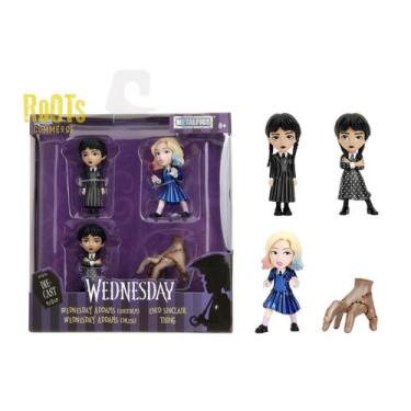 Imagem de Kit 4 Figuras em Miniatura Wandinha Enid e Mãozinha Action Figures Sér