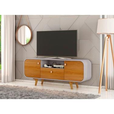 Imagem de Rack Noronha Off White/Naturalle – Bechara Móveis