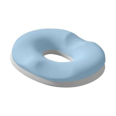 Imagem de harayaa Almofada de assento em formato de donut para trabalho sentado por muito tempo, leve, confortável, inovadora e ergonômica para cadeira de carro e, Azul