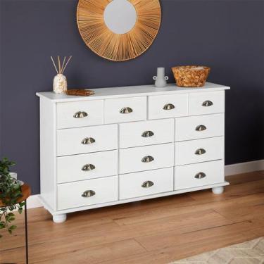 Imagem de Cômoda Organizadora Madeira 11 Gavetas Colmar Branco - IDIMEX