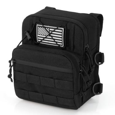 Imagem de E-HORDE Bolsa impermeável para guidão de motocicleta, bolsa de armazenamento universal, bolsa de ferramentas adequada para Harley Dyna Street Bob FXBB Softail Sportster, bolsa de armazenamento de