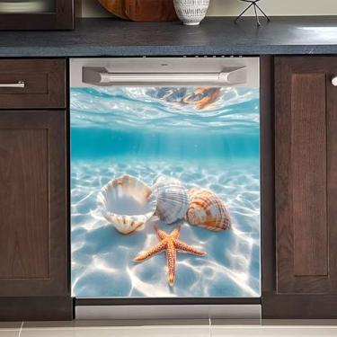 Imagem de BVBOX Capa magnética para lava-louças 58 cm L x 66 cm A, capas magnéticas reutilizáveis de geladeira, ímãs de lava-louças, capa decorativa para porta de geladeira, painel adesivos para