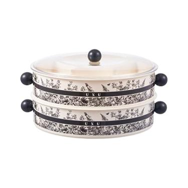 Imagem de DimyFew Bandeja dividida com tampa, travessa dividida para petiscos, caixa multiuso para lanches, ideal para festas de Ano, sobremesas, pipoca e