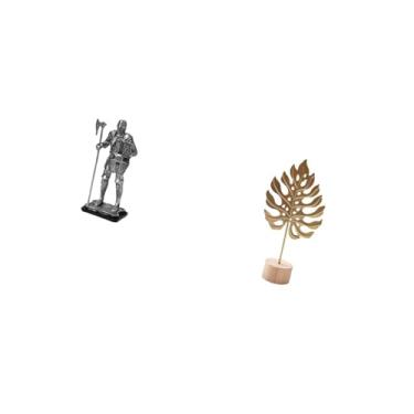 Imagem de Fenteer Estatueta de Folha, Estátua Decorativa, Escultura de Metal, Ornamento de Mesa para Entrada, Lareira, Quarto, Decoração de Casa, Presente de Inauguraçã