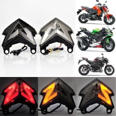 Imagem de Luz traseira de motocicleta ZX-6R, pisca-pisca LED integrada compatível com Ninja ZX6R ZX 6R Z800 2013-2016 Z125 Pro 2017-2024 lâmpada de freio de seta de luz traseira (fumaça escura)