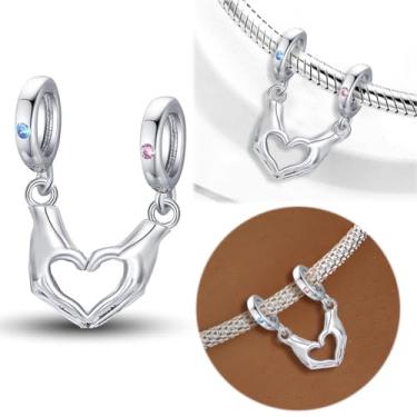 Imagem de 1 peça de berloque de prata elegante para mulheres, faça você mesmo e roupa diária combinando joias decoração presente para mamãe, 10.98*7.63mm, Prata, Sem Pedra Preciosa