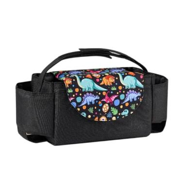Imagem de Shakven Organizador de bolsa de carrinho,Organizador de carrinho,Organizador de carrinho de passeio - Saco de carrinho com suporte de copo, carrinho de carrinho removível para carrinho de bebê,