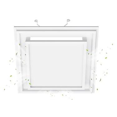 Imagem de S97009648 Substituição da grade do exaustor de banheiro compatível com Bro-an-Nu-Tone 681,682NT,682 Ventilador de ventilação, tampa de ventilação quadrada com molas (branco)