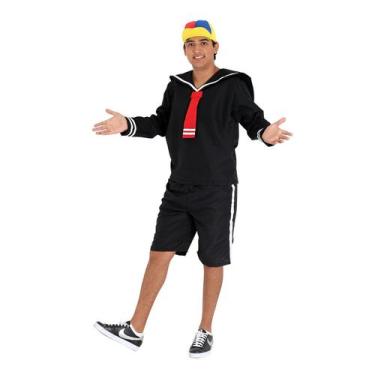 Imagem de Fantasia Quico Adulto com Chapéu - Turma de Chaves - Sulamericana, Uni