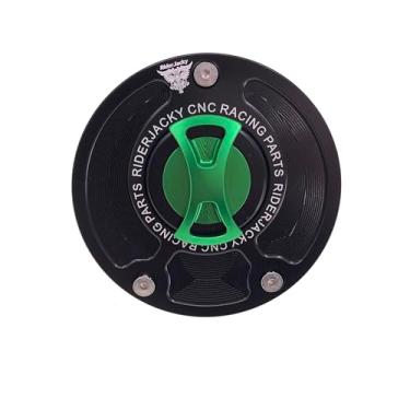 Imagem de Riderjacky Tampa de tanque de combustível sem chave para Kawasaki Z800 13-17, Z750R 07-12, Z650 17-19, Z125 Pro 17-2020, VERSYS 650 KLE650 2007-2017, VERSYS 1000 KLZ1000 12-17 Ninja ER650 ER-6N ER-6F