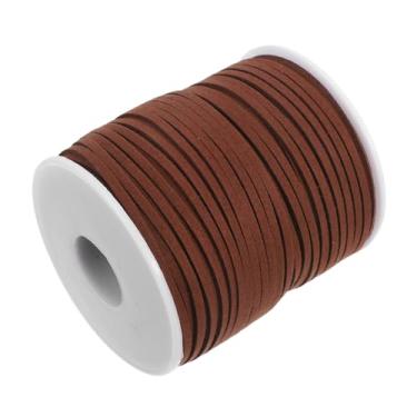 Imagem de Cordão de camurça sintética feito à mão de 2,6 mm, corda plana para fabricação de joias e miçangas DIY para pulseiras e colares para decorações de festa e embrulho, rolo de 45 metros