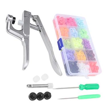 Imagem de Acouto Kit de Fixadores de Pressão - Ferramenta Completa para Botões de Costura Com Alicate de Pressão, Chave de Fenda, Ferramenta de Perfuração, 150 Botões de , Tamanhos T3 T5 T8, Artesanato, Costura e Projetos