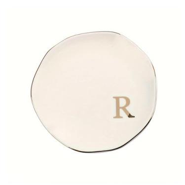 Imagem de Bandeja de joias de cerâmica com letras de 12 cm, prato decorativo para anéis, brincos, colares, pulseiras, chaves de relógio, aniversário, dia das mães, casamento, presente de Natal para mulheres