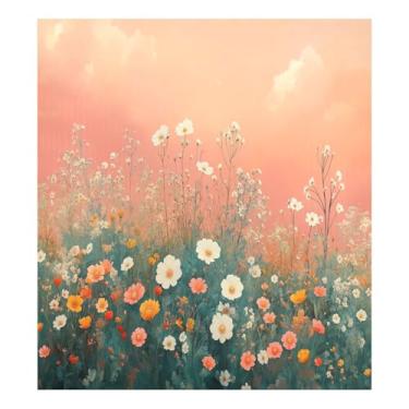 Imagem de Blueangle Capa de ímã de máquina de lavar louça para pintura de margaridas, decoração da capa frontal da máquina de lavar louça, adesivos de eletrodomésticos, adesivos de eletrodomésticos, 58 cm C x