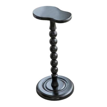 Imagem de Ｂｅｓｇａ Mesa lateral de madeira, mesa de cabeceira, de apoio pequena, para bebidas, para uso interno e externo, lavanderia, estilo fazenda, Preto