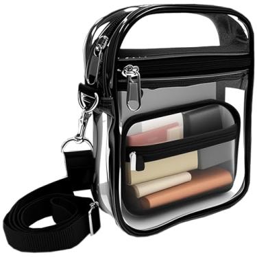 Imagem de Bolsa transversal transparente para amantes de música, presente ideal para homens, mulheres, fãs, irmã, filha, amiga, estudante, bolsa transversal com abertura frontal para festivais de música