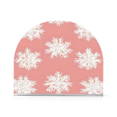 Imagem de Qilmy Lindo suporte de guardanapo de flocos de neve de Natal para mesas, porta-guardanapos de papel de placa acrílica elegante, dispensador de papel de seda independente moderno para sala de jantar
