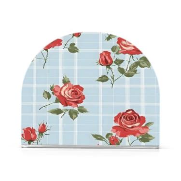 Imagem de Qilmy Porta-guardanapos de rosas vermelhas para mesas – Porta-guardanapos para cozinha, porta-guardanapos de mesa, porta-guardanapos de coquetel, porta-guardanapos de papel214
