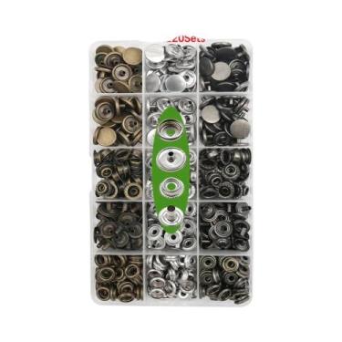 Imagem de Conjunto De Botões De Pressão Metálicos Com Alicate Para Costura De Ro