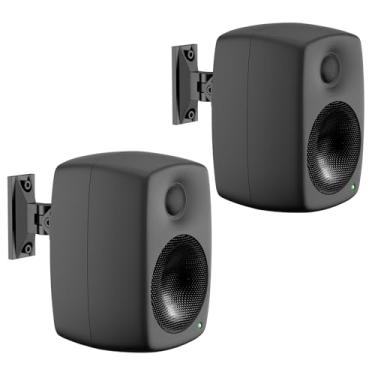 Imagem de Rimous Par de suporte de alto-falante ajustável de inclinação e rotação para suporte de parede de alto-falante Genelec - Suporte de parede resistente para G1 G2 G3 4010 8010 8020 8030 8331 Genelec