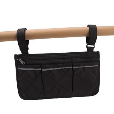 Imagem de HEEPDD Bolsa Lateral para Cadeira de Rodas, Bolsa para Cadeira de Rodas Com Vários Bolsos para Usuários de Mobilidade Ao Ar Livre Lateral para de , Necessidades Diárias Domésticas de Poliéster à Prova d'água (Preto)