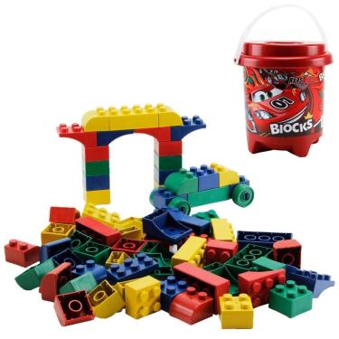 Imagem de Blocos de Montar 66 Peças Blocks Balde - Tudo em Caixa