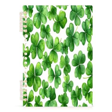 Imagem de Burbuja Caderno St. Patrick Clover, papel pautado universitário A5 com 60 folhas, fichário para escritório, 1 pacote