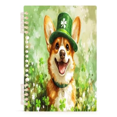 Imagem de Burbuja Caderno St. Patrick Dog, papel pautado universitário A5 com 60 folhas, fichário para escritório, 1 pacote