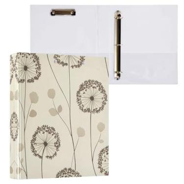 Imagem de STAYTOP Organizador de fichário redondo de dente-de-leão, fichário de 3 anéis com prancheta (carta A4), fichário fofo para material de escritório escolar