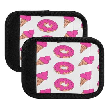 Imagem de Burbuja Linda alça de bagagem rosa donuts neoprene confortável identificador de etiqueta de mala para acessórios de viagem, pacote com 2, Como na imagem, 4.3 x 5.9 in, Pacote com 4