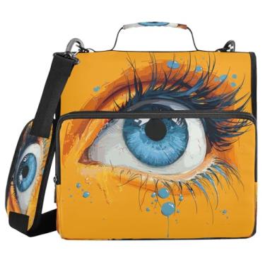 Imagem de STAYTOP Fichário transparente com 3 anéis com zíper e alça de ombro, anéis D de 3,8 cm, material escolar e de escritório