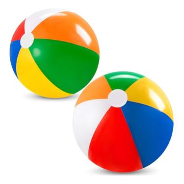 Imagem de Bola Inflável Colorida 16" (45 cm) para Praia e Piscina – 1 Unidade ou Kit com 2 – Brinquedo Infantil Verão (1)