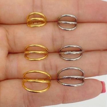 Imagem de ARGOLA AÇO TRIPLE LISA CLICKER - DOURADA - 1,2mm - no-brand