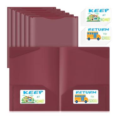 Imagem de Henoyso Conjunto de 24 pastas de comunicação para pais e professores com bolso frontal transparente para levar para casa, resistente, 2 bolsos, pasta de lição de casa para estudantes com adesivos