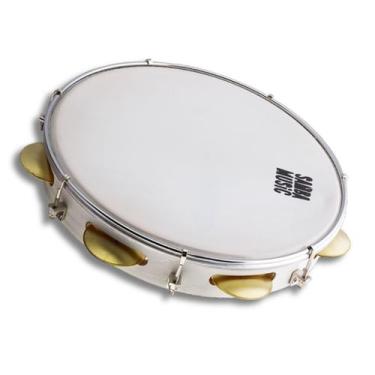Imagem de Pandeiro Profissional Samba Music PD-10 Phx 10", Pandeiro Branco Wood