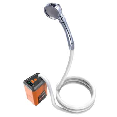 Imagem de Chuveiro portátil para acampamento elétrico com bateria recarregável e bomba 3 modos de água caminhada backpacking viage