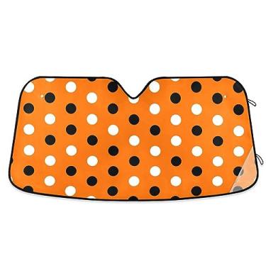 Imagem de Guarda-sol de carro de bolinhas de Halloween para para-brisa dobrável, protetor solar de carro dobrável, protetor solar de carro, para janelas de carros, acessórios de carro