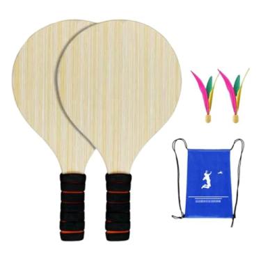 Imagem de menolana Conjunto de 2 peças de raquetes de badminton para crianças, raquete de badminton, exercício físico, peteca e raquete de pickleball para academia, 2 Bolas Pequenas