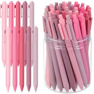 Imagem de Crtiin 50 canetas de tinta gel a granel, tinta preta, caneta retrátil de ponta fina de 0,5 mm, material escolar de escritório para professores, funcionários, Natal, caridade, doação, ação de graças