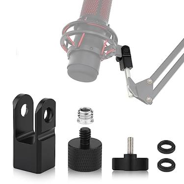 Imagem de Suporte de microfone para Hyperx Quadcast com parafuso de 3/20.3 cm ou 1/10.2 cm, funciona com suporte de microfone HyperX QuadCast e acessório de substituição durável de braço boom para microfone