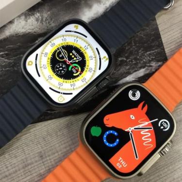 Imagem de ANJ.GG Smartwatch W68+ Series 8, Compatível com Android e iOS, Laranja, 4GB RAM/64GB ROM, Tela Tátil 2.02", Carregamento sem Fio, Wi-Fi/Bluetooth, Retangular