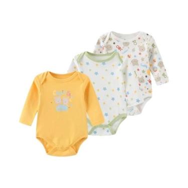 Imagem de Body De Manga Longa Para Bebê Menino Ou Menina Com Estampa De Desenho 