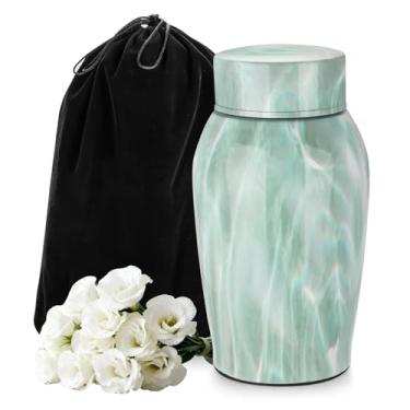 Imagem de SOITIS Urnas para cinzas humanas, mini urna para cinzas masculinas, pequenas urnas para lembrança de cinzas humanas, cremação memorial de aço inoxidável, urna funerária decorativa - suporte de