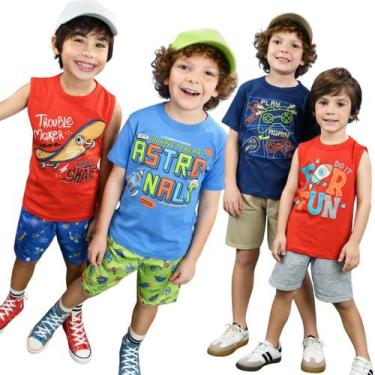 Imagem de Kit 10 Peças de Roupa Infantil Menino 5 Conjuntos de Verão Sortido - S