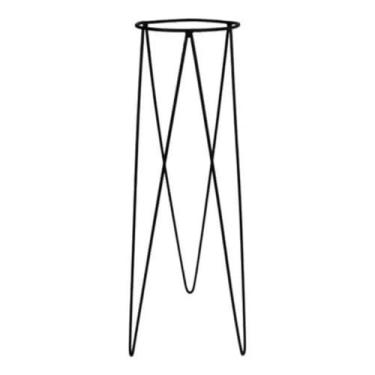 Imagem de Suporte de Vaso De Ferro Preto Tripé 80 cm De Altura D18 Para Plantas Jardim