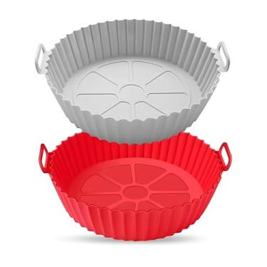 Imagem de Kit com Formas de Silicone para Air Fryer - Reutilizável Resistente ao Calor e Livre de BPA - Ideal para Assar em Forno e Microndas (Cores Sortidas) (2, 16x14)