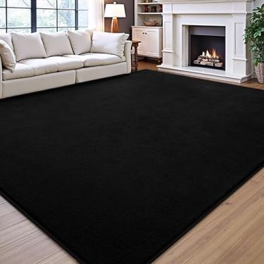 Imagem de Vasofe Tapetes grandes pretos para sala de estar, quarto, 15 x 23 cm, tapete de área antiderrapante, tapete de espuma viscoelástica espesso, macio, macio, macio, para meninos, meninas, adultos, quarto