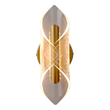 Imagem de Arandela Parede Dourado Metal Acrilico Led 7w 3em1 Estrutura Dourado - Ala101 127/220v