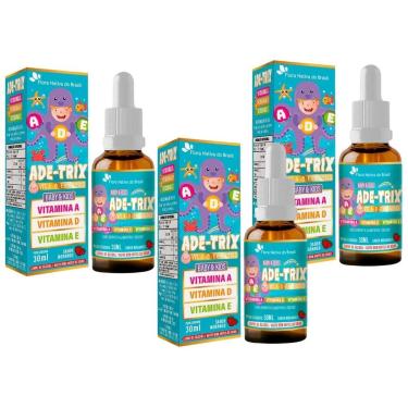 Imagem de 3x ADE-TRIX KIDS (Vitamina A, D e E) Sabor Morango 30ml Flora Nativa-Unissex