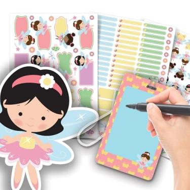 Imagem de Etiqueta Escolar Menina com TAG + Caneta (Fadas, Etiquetas + 1 TAG de Mochila)